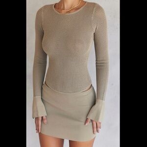 House of CB - SAVANNAH Taupe Knit Top